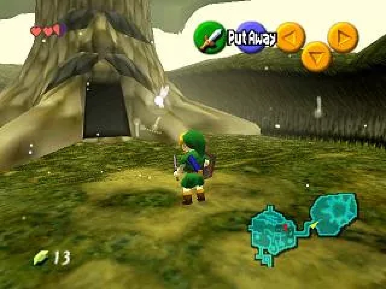 The Great Deku Tree in Ocarina of Time on the Nintendo 64, 1998